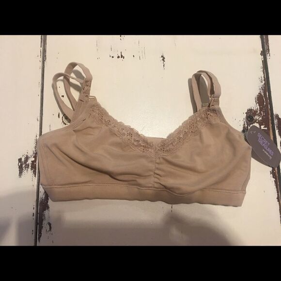 Secret Treasures small maternity nursing bra beige wireless - Picture 1 of 4